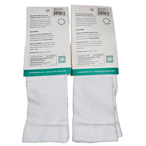 Non-Binding Knee Length Women's Pack Of 2 Circulatory‎ Socks White Size Medium - Picture 2 of 7